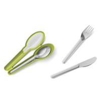 Emsa Besteckset 3-teilig mit Etui Clip   Go silber