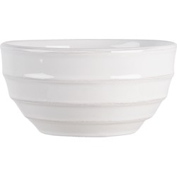 Clayre & Eef kom Ø 14x7 cm beige keramiek rond strepen serveerkom RIPUS