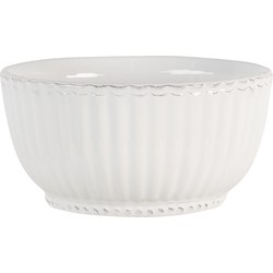 Clayre & Eef soepkom PLPU Ø 14*7 cm creme dolomiet rond