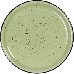 Klein bord - Ø 22*3 cm - groen - keramiek - rond -  - 6CEDP0052GR