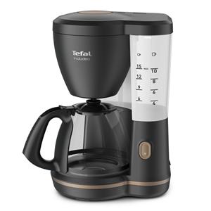 Tefal Filterkaffeemaschine CM5338 Incluedo, für Links- und Rechtshänder, 1,25 Liter, 10 bis 15 Tassen, einfach herausnehmbarer Filtereinsatz mit zwei Griffen, stabiles Design, schwarz