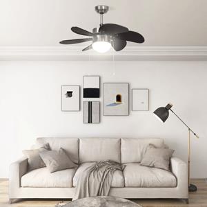 VidaXL Deckenventilator mit Lampe 76 cm Dunkelbraun Braun