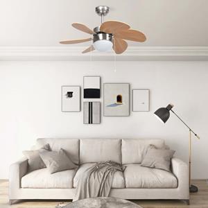 VidaXL Deckenventilator mit Lampe 76 cm Hellbraun Braun