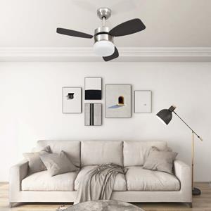 VidaXL Deckenventilator mit Lampe und Fernbedienung 76 cm Dunkelbraun Braun