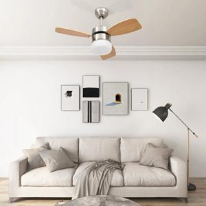 VidaXL Deckenventilator mit Lampe und Fernbedienung 76 cm Hellbraun Braun