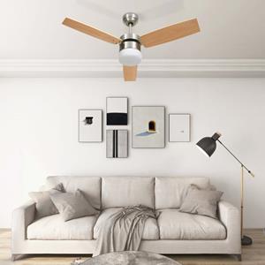 VidaXL Deckenventilator mit Lampe und Fernbedienung 108 cm Hellbraun Braun