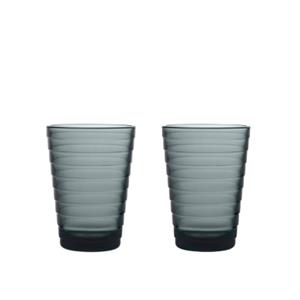 Iittala Aino Aalto Glas 33 cl donkergrijs 2 stuks