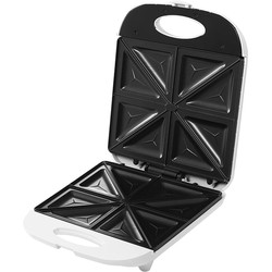 Sandwichmaker XXL mit Antihaftbeschichtung Panini Maker 1000W Sandwichgrill BPA Frei 4 Sandwichs Grillampel Weiß - Monzana