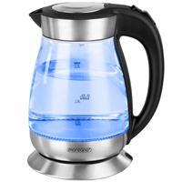 Deuba Waterkoker Zwart/Zilver glas/roestvrij staal 1,7L