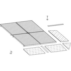 Hoek-oprijwig voor lage, stalen opvangbak, b x d = 1150 x 1150 mm, verzinkt, wielbelasting max. 500 kg