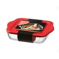 Ritzenhoff & Breker CUCINA Auflaufform mit Deckel quadratisch 1,95 l Auflaufformen rot-kombi