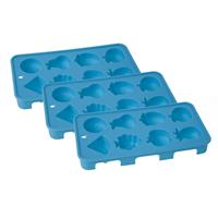 Cosy & Trendy Set van 3x stuks ijsblokjes/ijsklontjes fruitvorm voor 8 blokjes - ijsblokjesvorm