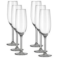 Royal Leerdam Set van 6x stuks champagneglazen transparant 210 ml Esprit -