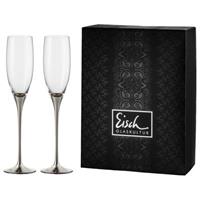 Eisch GERMANY CHAMPAGNER EXKLUSIV Sektglas platin 2er Set Sektgläser silber