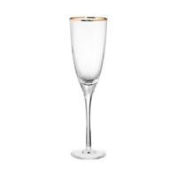 Butlers GOLDEN TWENTIES Champagnerflöte mit Goldrand 250ml Sektgläser transparent
