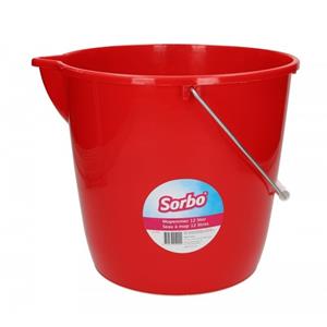 Sorbo Mini Mopemmer Rood - 12 Liter - Emmer Met 