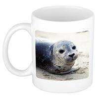 Dieren Zeehond Foto Mok 300 Ml - Cadeau Beker / Mok Zeehonden Liefhebber