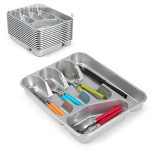 Bestekbak/bestekhouders 5-vaks Zilver - 27 X 33,5 X 4,5 Cm - Keuken Opberg Accessoires