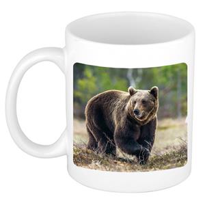 Dieren Bruine Beer Foto Mok 300 Ml - Cadeau Beker / Mok Beren Liefhebber