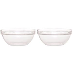 2x Salade Schalen/slakommen Van Glas 20 Cm - Schalen En Kommen - Keuken Accessoires