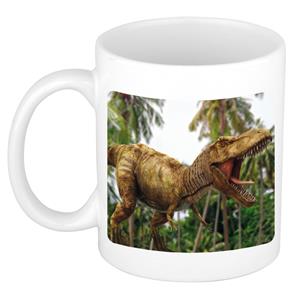 Dieren Brullende T-rex Dinosaurus Foto Mok 300 Ml - Cadeau Beker / Mok Dinosaurussen Liefhebber
