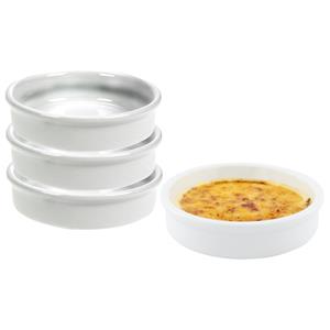 4x Creme Brulee Schaaltjes Porselein Wit 12 Cm - Hapjes Schaaltjes - Tapas Schaaltjes