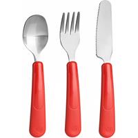 Trudeau Bestekset Leon Junior 12 Cm Pp/rvs Rood 3-delig