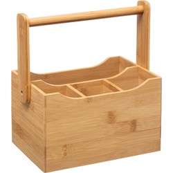 Decopatent Bestek Organizer - Bamboe Hout - 4 Vakken - Keuken