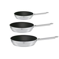 RÖSLE Pfannen-Set ELEGANCE, Edelstahl 18/10, (Set, 3 tlg.), Universalpfannen mit Antihaftversiegelung ProPlex, Ø 20 cm, 24 cm und 28 cm, spülmaschinen-, backofen- und induktionsgeeign