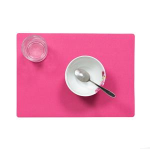 Stevige Luxe Tafel Placemats Plain Fuchsia Roze 30 X 43 Cm - Met Anti Slip Laag En Teflon Coating Toplaag