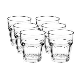 6x Drinkglazen/waterglazen Rock Bar Transparant 270 Ml - Koffie/thee Glazen Rock Bar 270 Ml