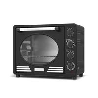 TurboTronic by Z-Line Minibackofen 35 Liter mit Umluft Drehspieß 1600W Backblech Gitter Kompakt Elektro, Mini Tisch Backofen Camping Pizzaofen Retro Vintage