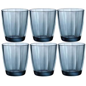 12x Stuks Tumbler Waterglazen/sapglazen Blauw 300 Ml - Glazen / Drinkglazen