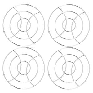 Set Van 4x Stuks Ronde Pannen Onderzetters Van Metaal 18 Cm - Onderzetters Voor Ovenschalen En Kookpannen