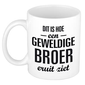 Dit Is Hoe Een Geweldige Broer Eruitziet Cadeau Koffiemok / Theebeker - Wit - 300 Ml - Verjaardag / Bedankje