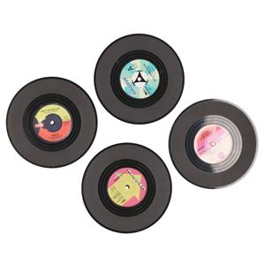 12x Lp Vinyl Onderzetters 11 Cm - Onderzetters Voor Glazen En Bekers - Muziekfan Thema Cadeau/gadget