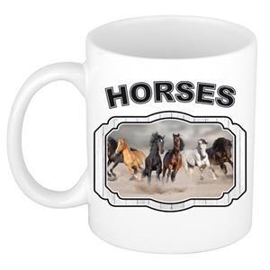 Dieren Liefhebber Paard Mok 300 Ml - Kerramiek - Cadeau Beker / Mok Paarden Liefhebber