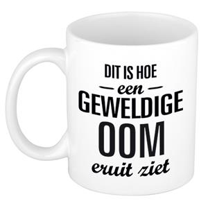 Dit Is Hoe Een Geweldige Oom Eruitziet Cadeau Koffiemok / Theebeker - Wit - 300 Ml - Verjaardag / Bedankje