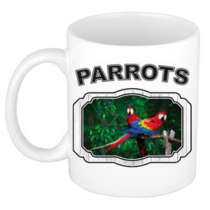 Dieren Liefhebber Papegaai Mok 300 Ml - Kerramiek - Cadeau Beker / Mok Papegaaien Liefhebber
