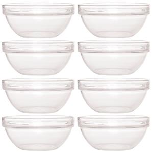 8x Glazen Schaaltje/kommetje 14 Cm - Snacks/toetjes Serveren - Schaaltjes/kommetjes Van Glas - Keukenbenodigdheden