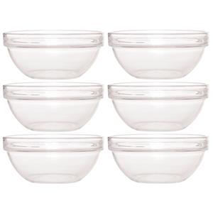 6x Glazen Schaaltje/kommetje 17 Cm - Snacks Serveren - Schaaltjes/kommetjes Van Glas - Keukenbenodigdheden