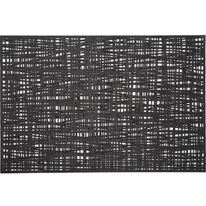 6x Rechthoekige Placemats Glanzend Zwart 30 X 45 Cm - Zeller Tafeldecoratie - Borden Onderleggers Van Kunststof
