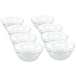 8x Glazen Keuken Schaaltjes/kommetjes Pompei 14 Cm/500 Ml - Schalen/kommen/mengkommen Van Glas