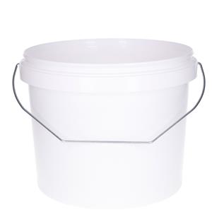 Emmer Met Deksel En Handvat - Wit - 5,8 Liter - Kunststof/plastic Emmer/verfemmer Met Metalen Hengsel/handvat