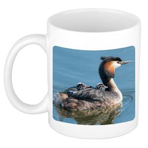 Dieren Fuut Vogel Foto Mok 300 Ml - Cadeau Beker / Mok Vogels Liefhebber