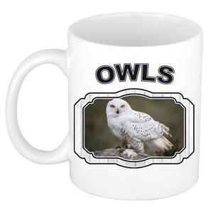 Dieren Liefhebber Sneeuwuil Mok 300 Ml - Kerramiek - Cadeau Beker / Mok Uilen Liefhebber