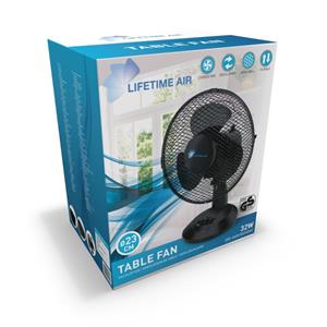 Lifetime Air Tafelventilator - Ø 23 Cm - 2 Snelheden - Oscillerend - 32 W - Zwart