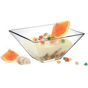 4x Amuse/serveerschaaltjes Vierkant Van Glas 14 X 14 Cm 550 Ml - Schalen En Kommen - Keuken Accessoires