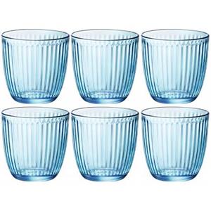 6x Stuks Waterglazen/sapglazen Blauw 290 Ml - Glazen / Drinkglazen