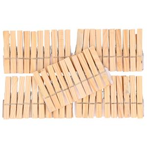200x Houten Wasknijpers 7,5 Cm - Wasgoedknijpers - Was Doen Artikelen - Was Ophangen/uithangen Knijpers